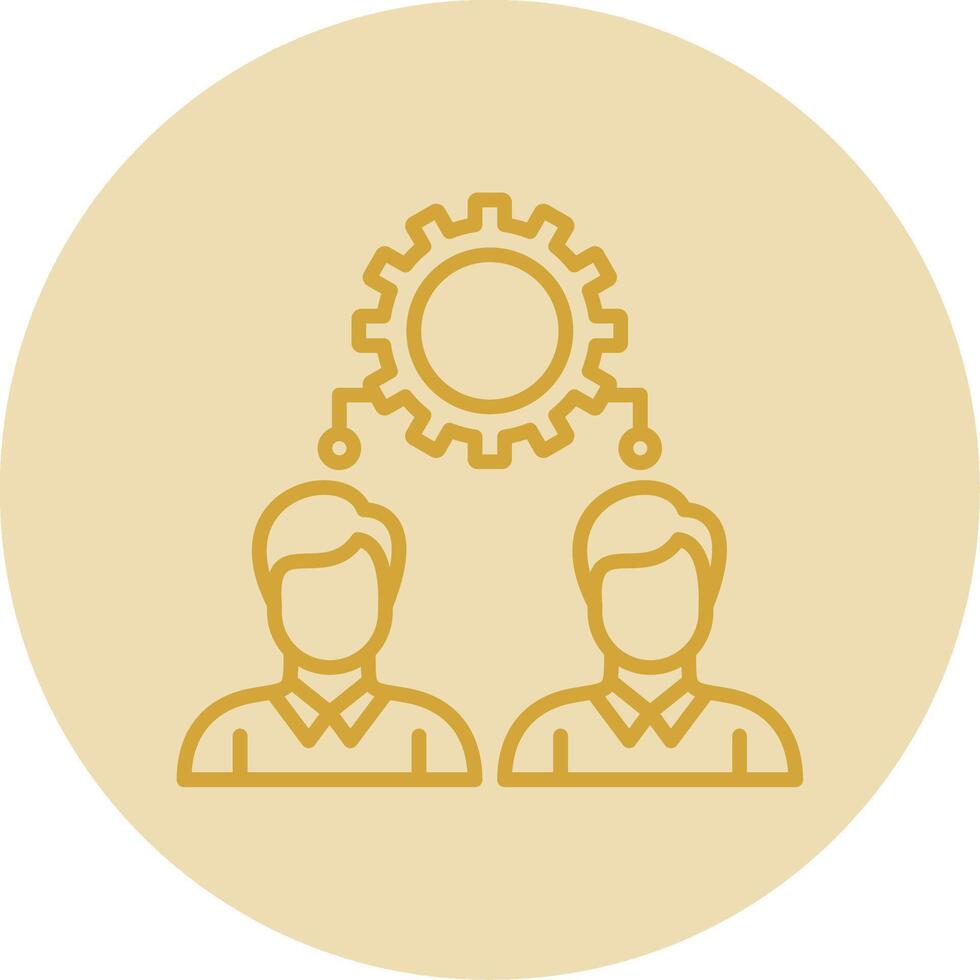 Workforce Line Yellow Circle Icon vector