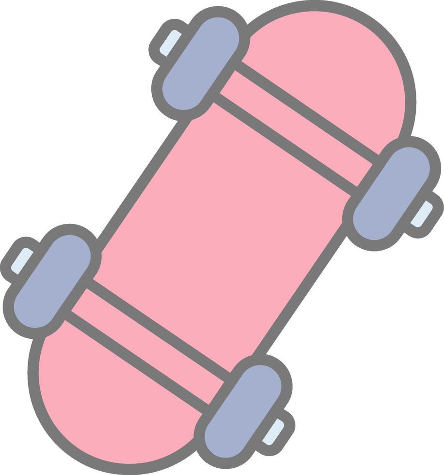 Skateboard Line Filled Light Icon vector