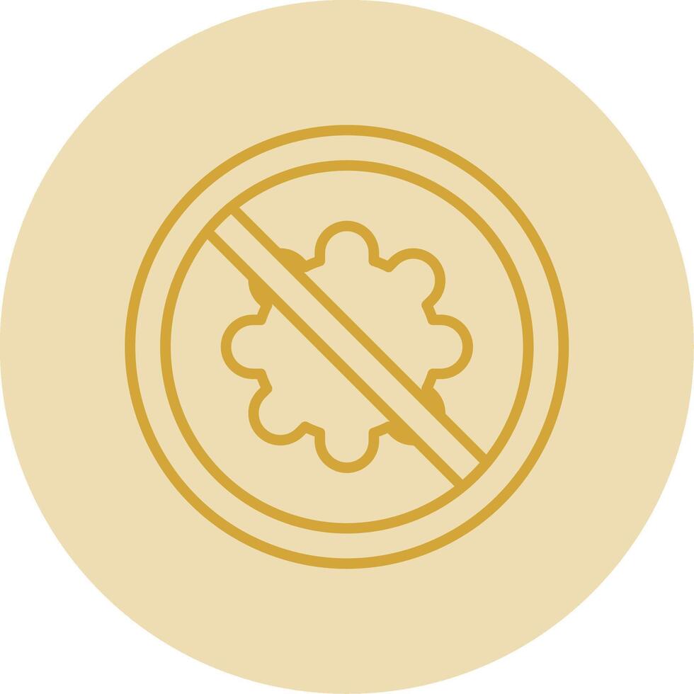 Safety Line Yellow Circle Icon vector