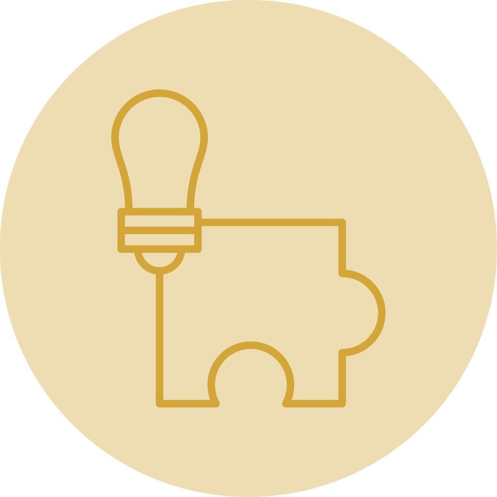 Problem Solving Line Yellow Circle Icon vector