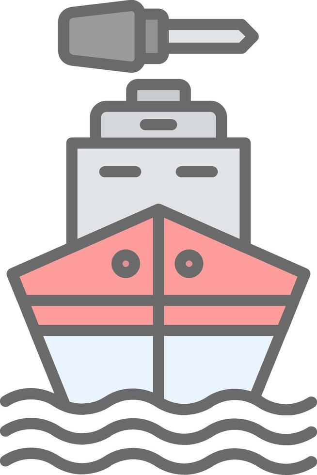 Boat Line Filled Light Icon vector