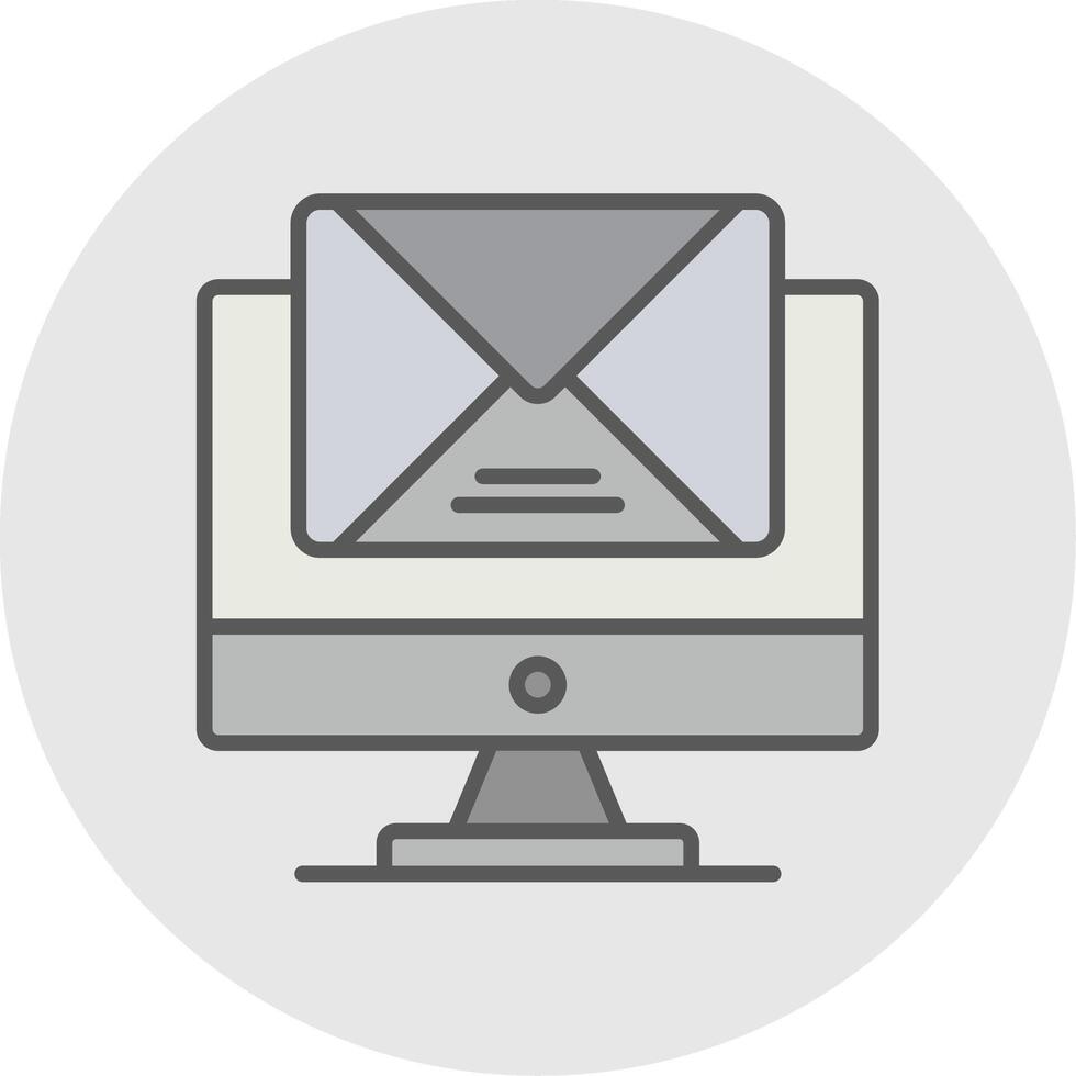 Mail Line Filled Light Icon vector