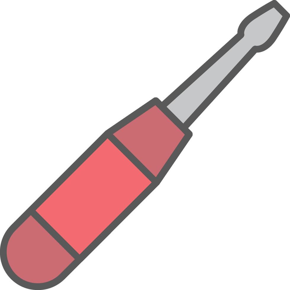 Screw Driver Line Filled Light Icon vector