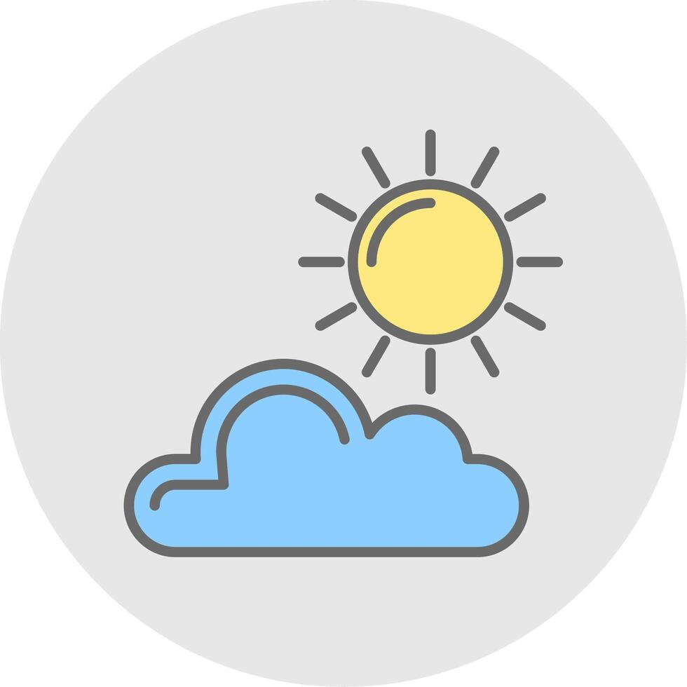 Sun Line Filled Light Icon vector