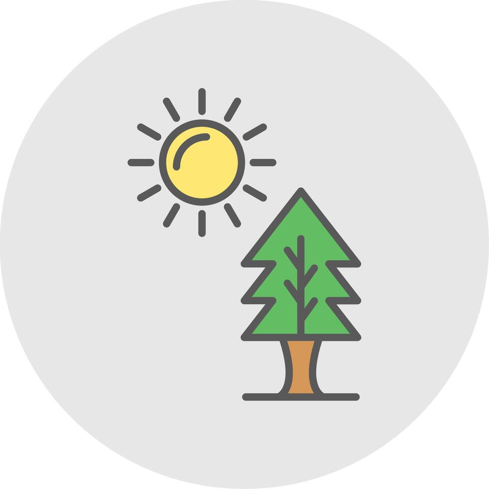 Sun Line Filled Light Icon vector