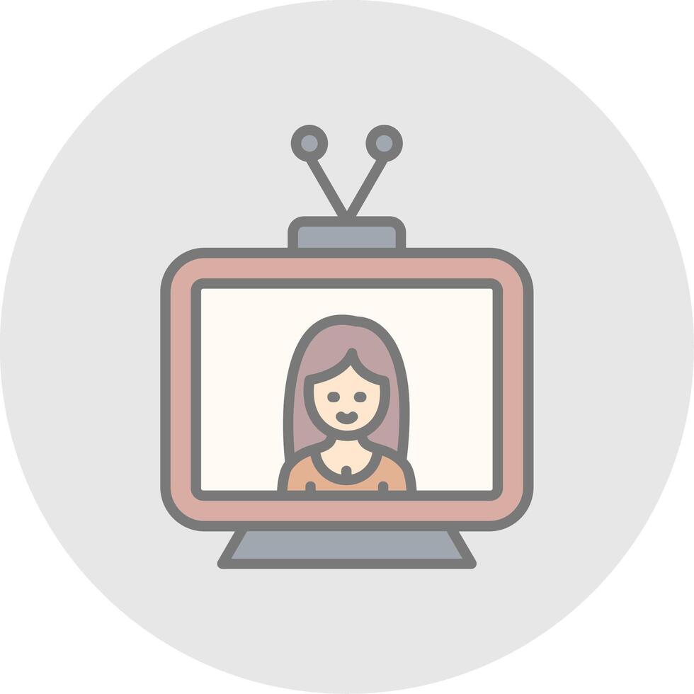 Television Line Filled Light Icon vector