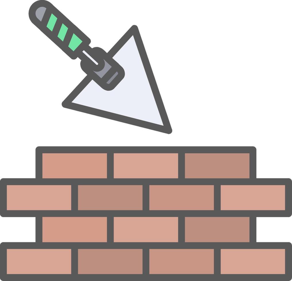 Brickwork Line Filled Light Icon vector