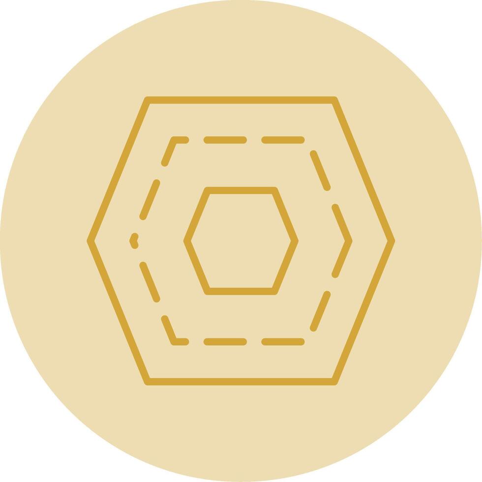Nut Line Yellow Circle Icon vector