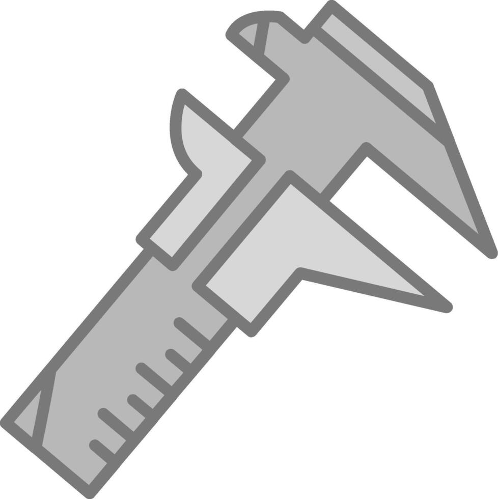 Caliper Line Filled Light Icon vector