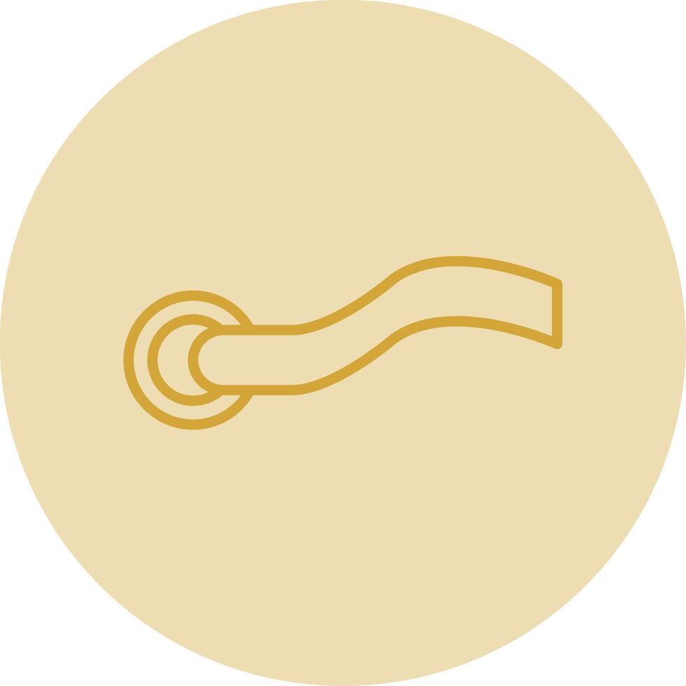 Handle Line Yellow Circle Icon vector