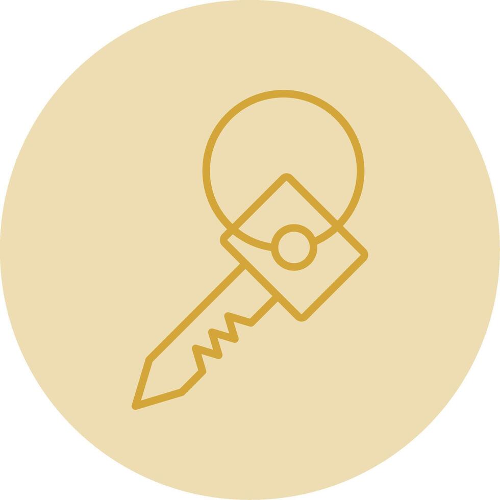 Key Line Yellow Circle Icon vector