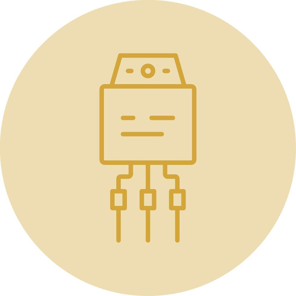 Transistor Line Yellow Circle Icon vector