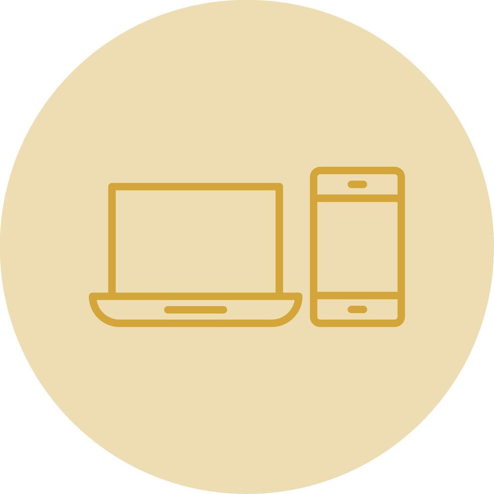 Devices Line Yellow Circle Icon vector