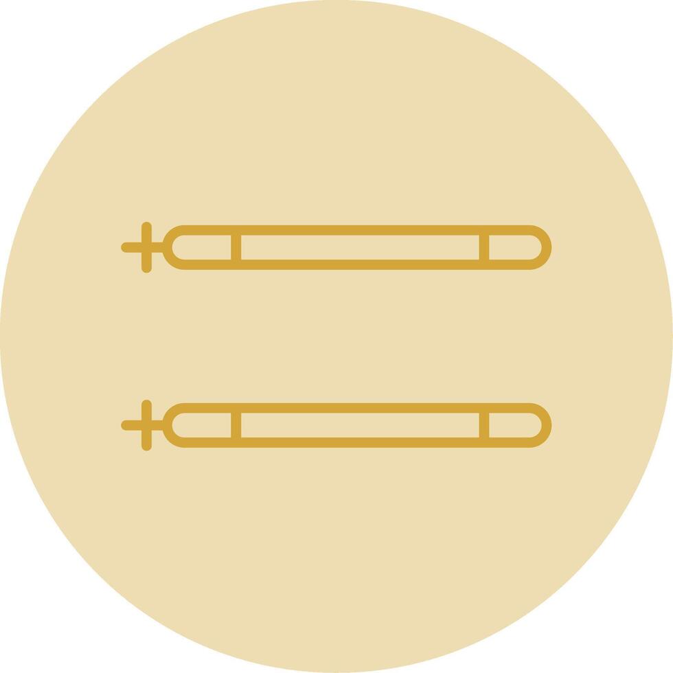 Sticks Line Yellow Circle Icon vector