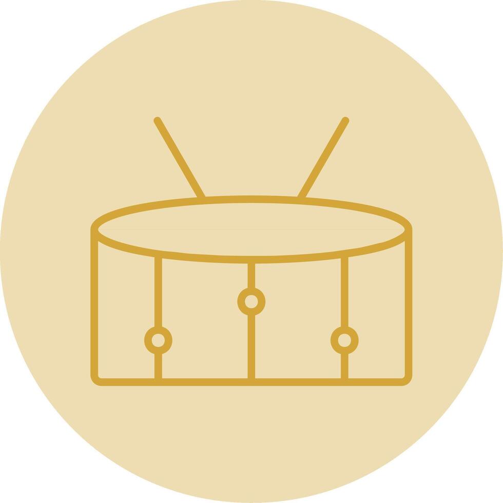 Snare Line Yellow Circle Icon vector