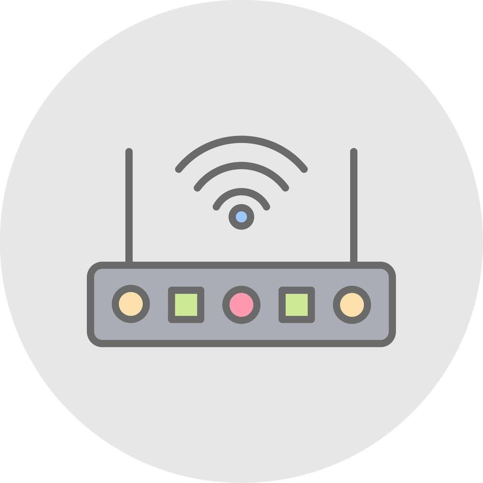 Wifi Router Line Filled Light Icon vector