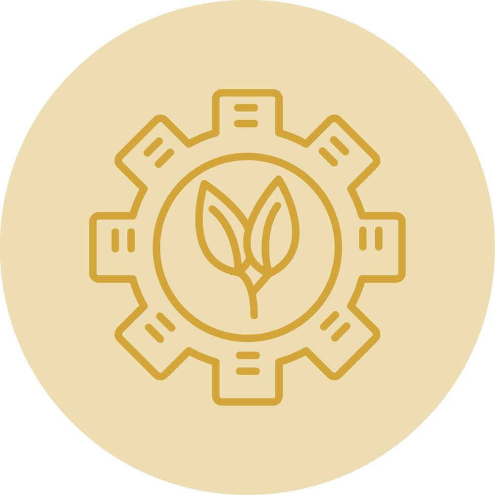 Eco Line Yellow Circle Icon vector