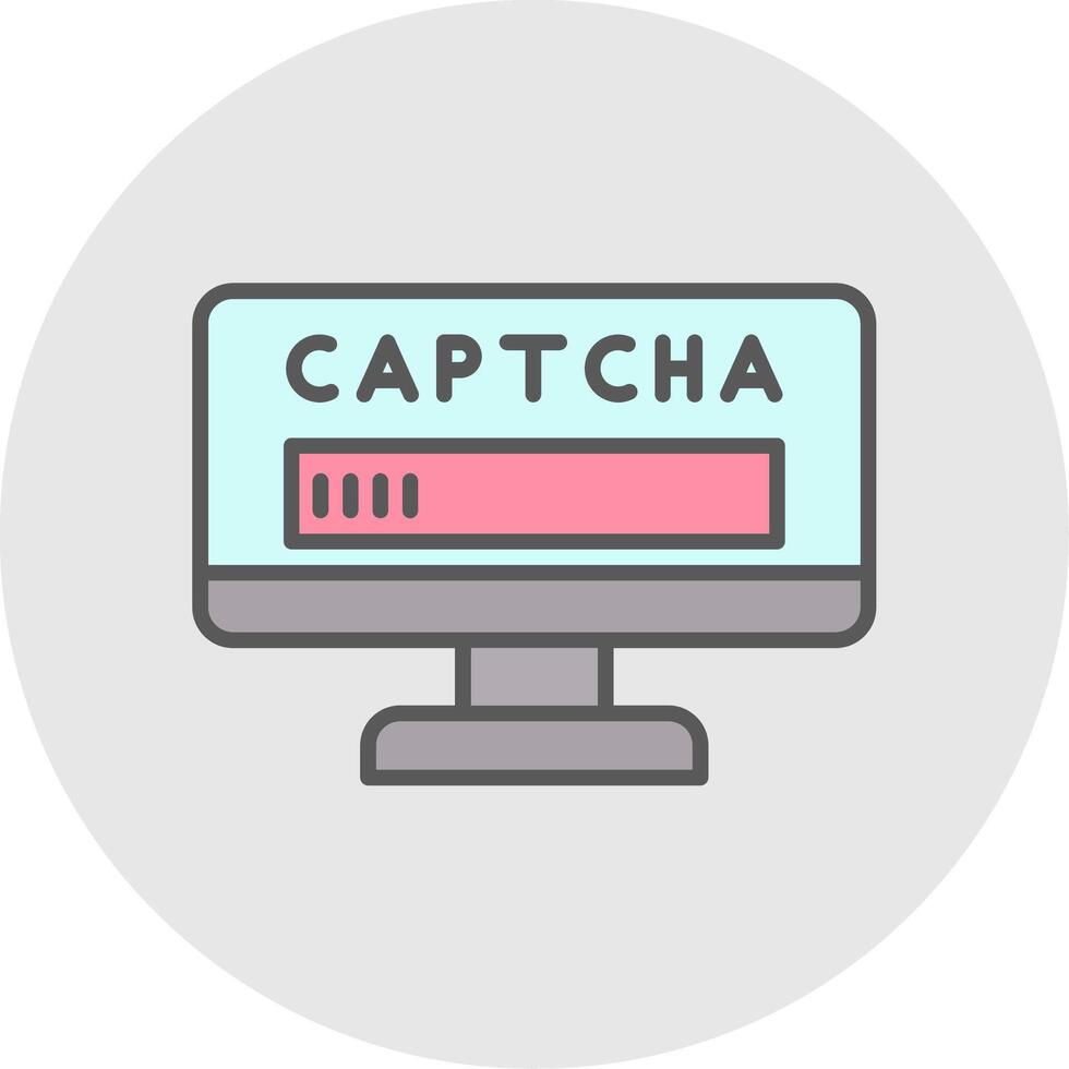 captcha línea lleno ligero icono vector