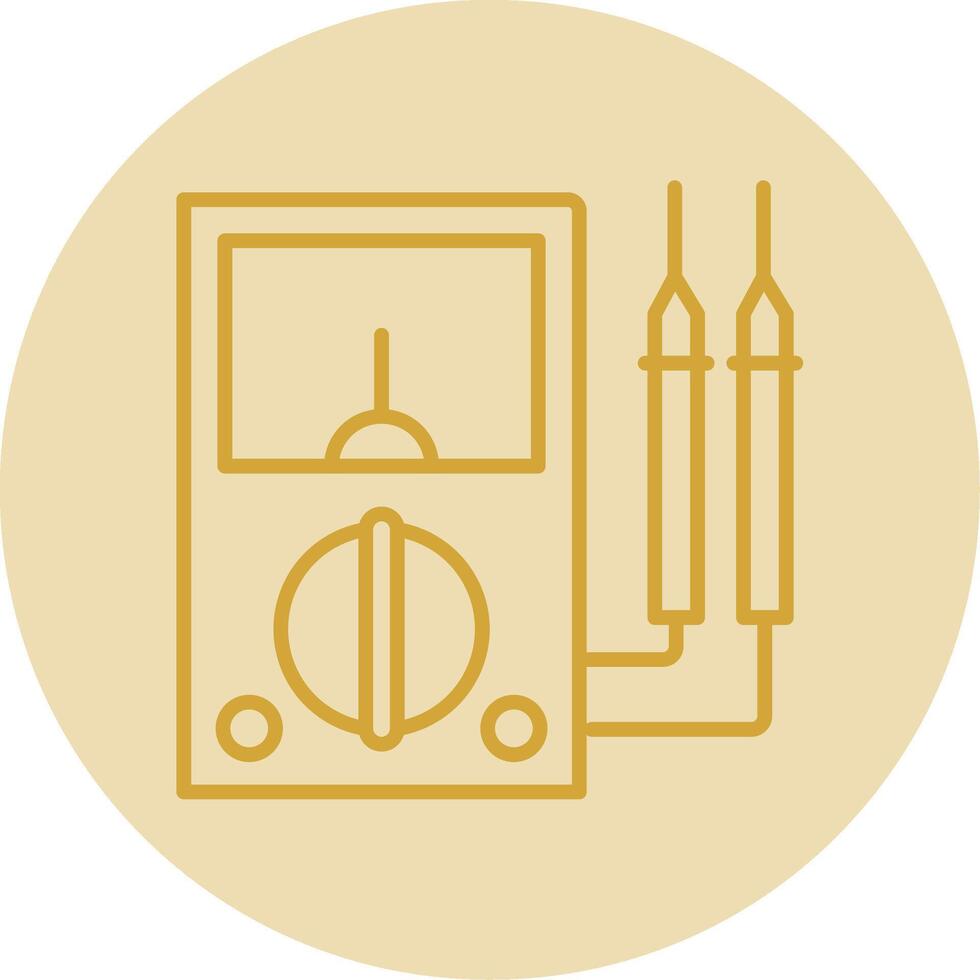 Multimeter Line Yellow Circle Icon vector