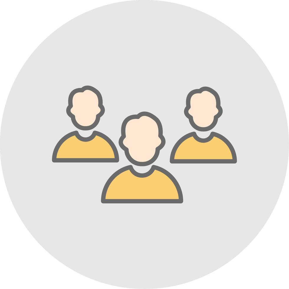 Team Line Filled Light Icon vector