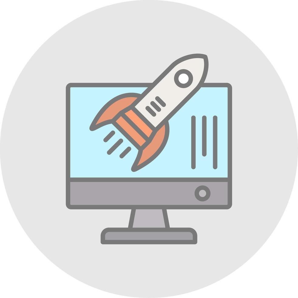 Startup Line Filled Light Icon vector