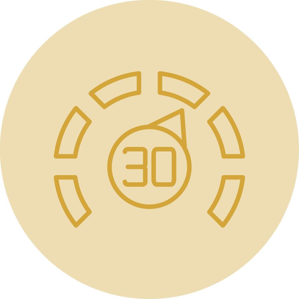 Thermostat Line Yellow Circle Icon vector