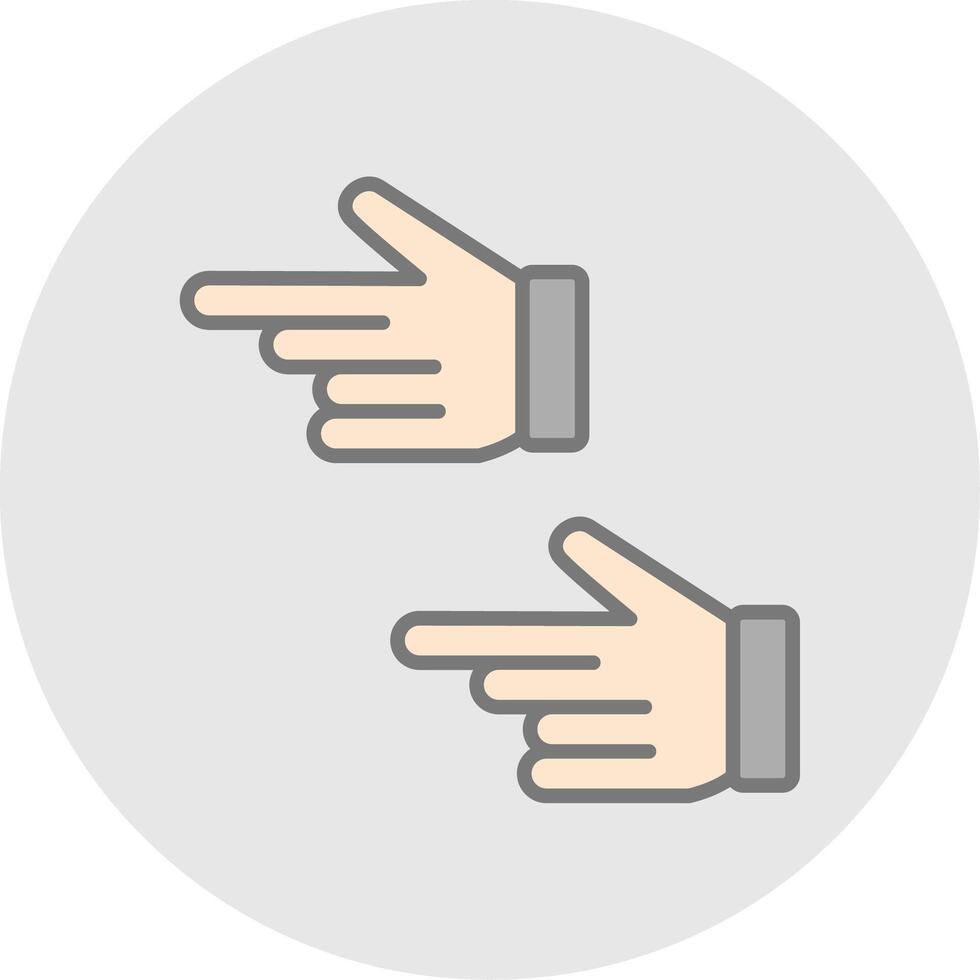 Pointing Left Line Filled Light Icon vector