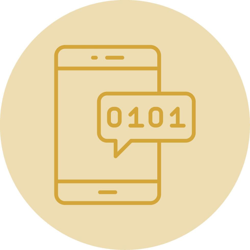 Mobile Line Yellow Circle Icon vector