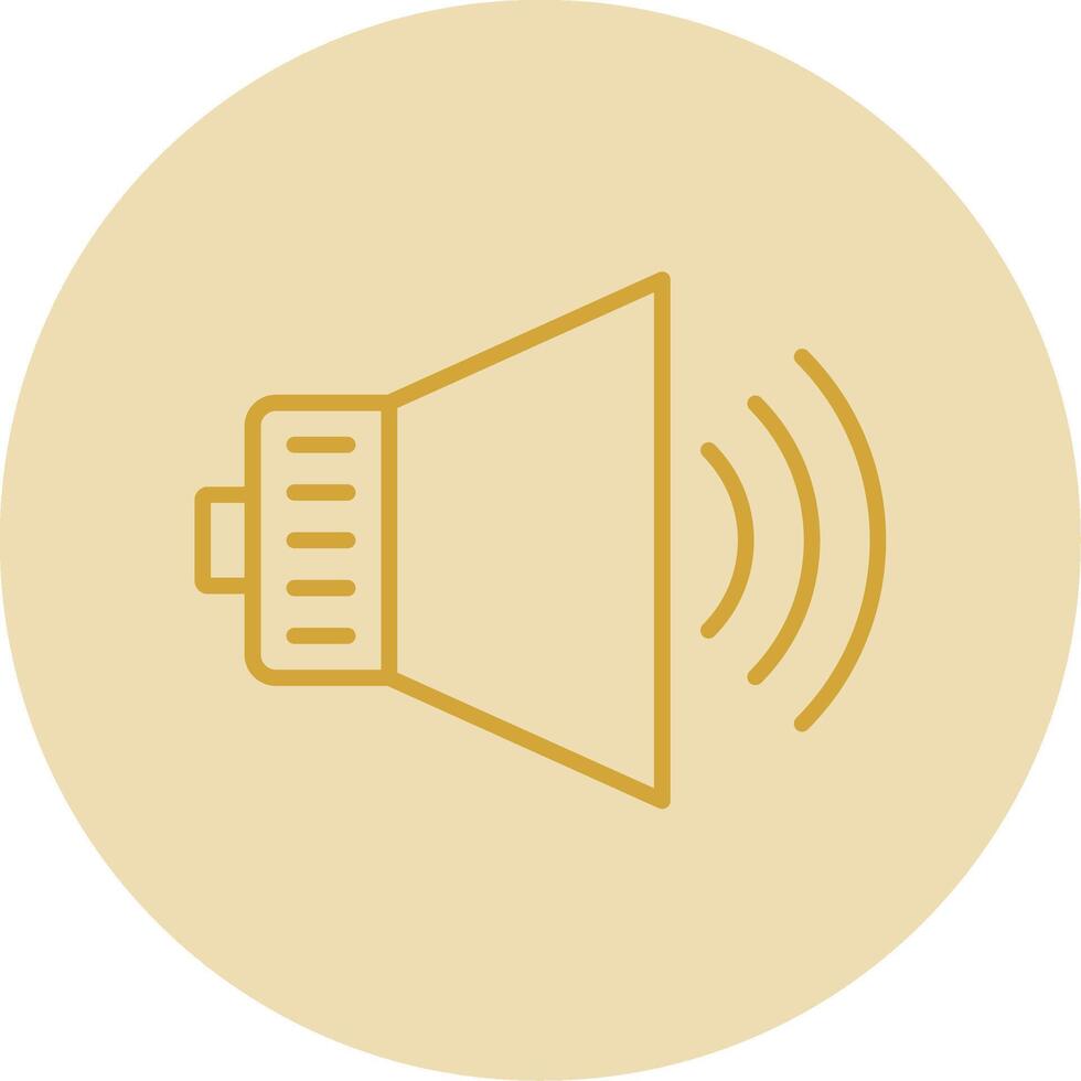 Audio Line Yellow Circle Icon vector