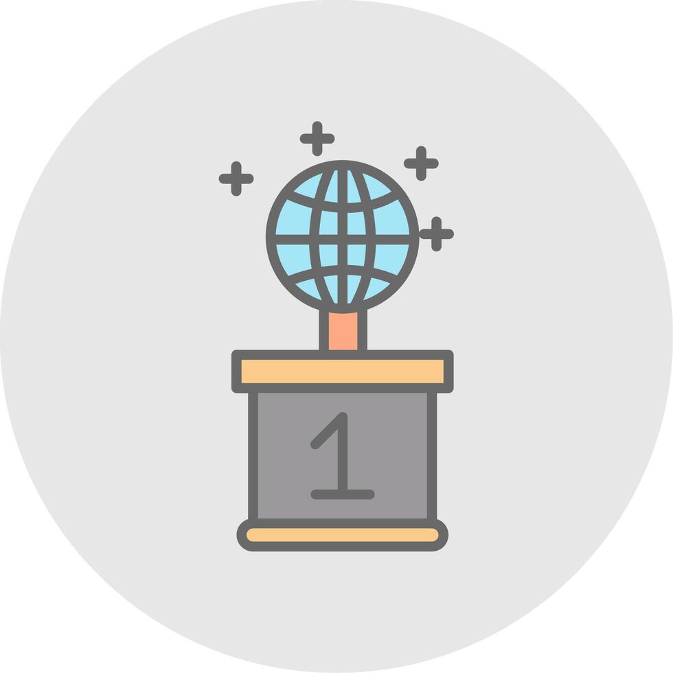 World Line Filled Light Icon vector