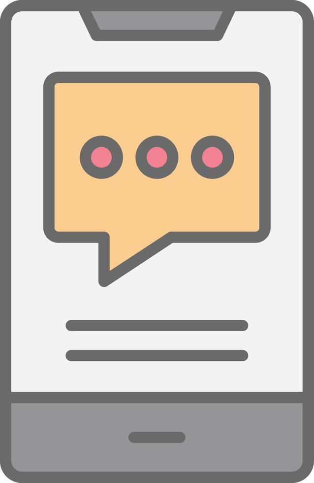 Mobile Talk Line Filled Light Icon vector