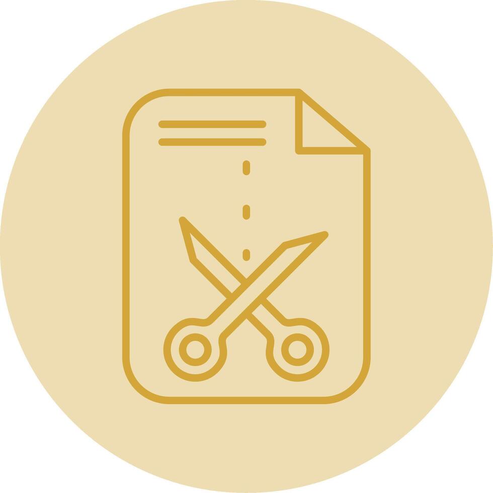 Cutting Line Yellow Circle Icon vector
