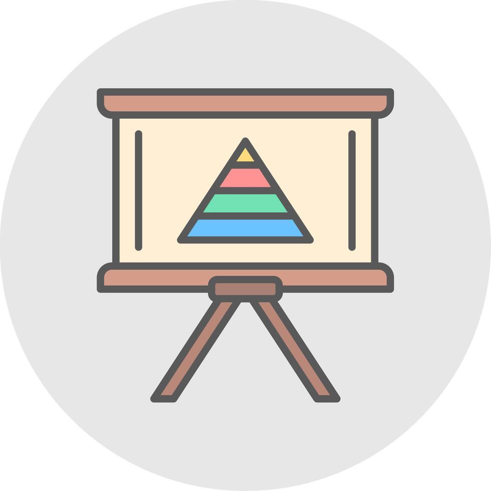 Pyramid Chart Line Filled Light Icon vector