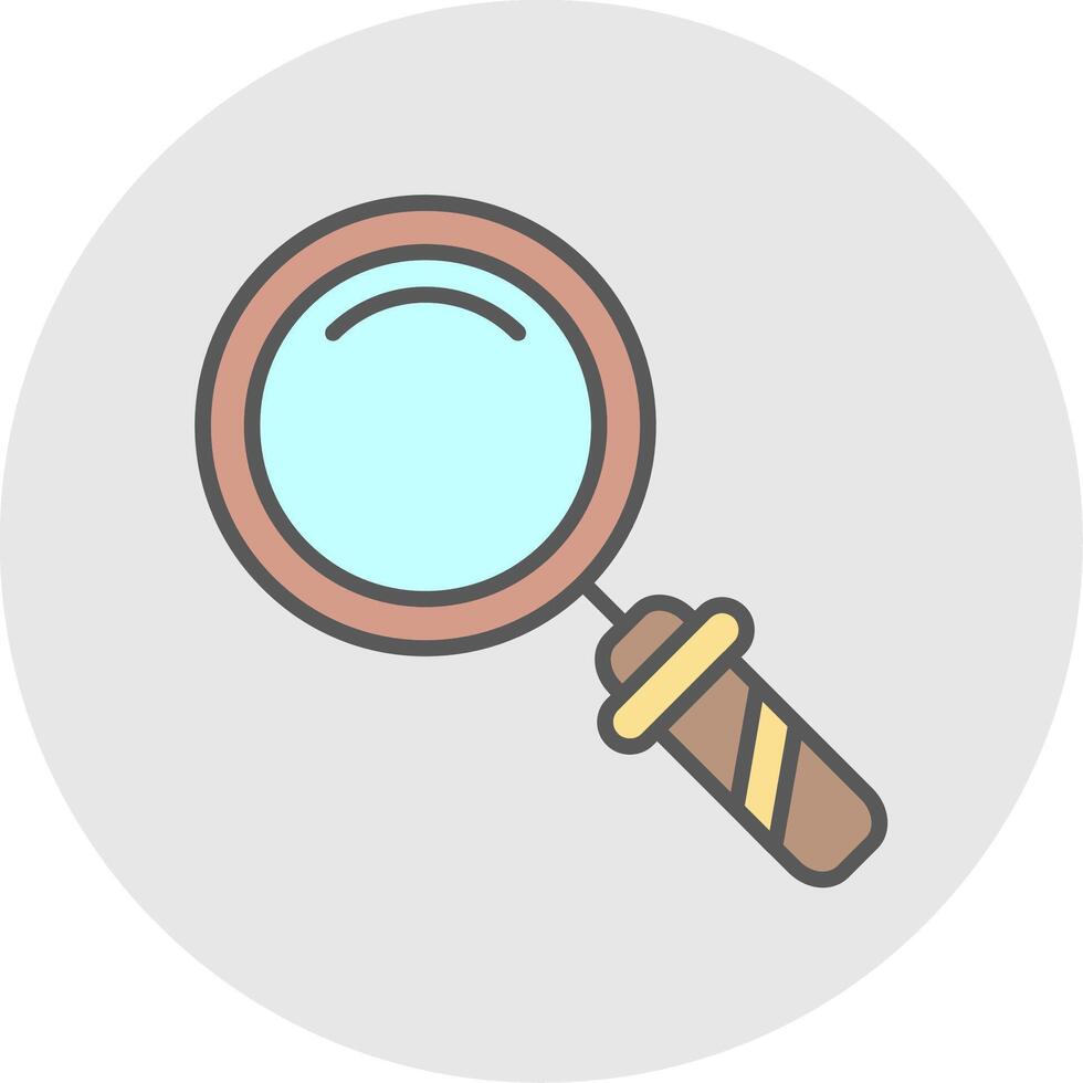 Magnifying Glass Line Filled Light Icon vector