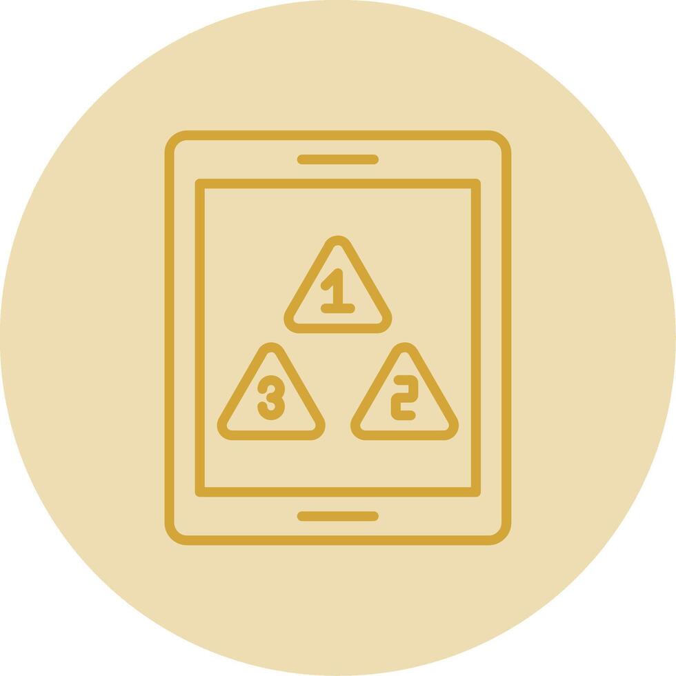 Tablet Line Yellow Circle Icon vector