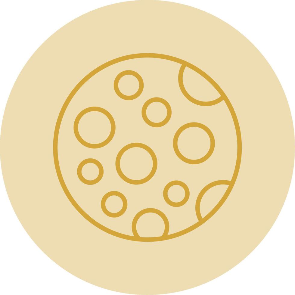 Moon Line Yellow Circle Icon vector