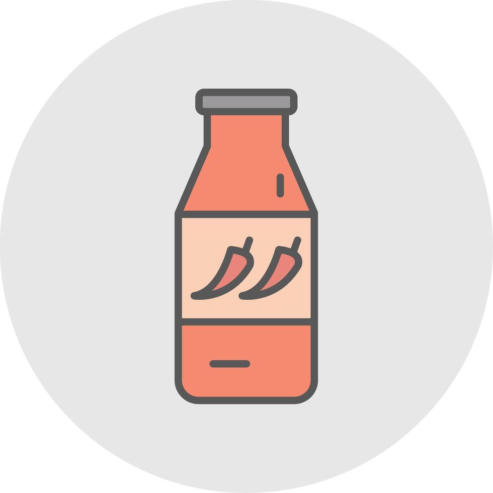 Chilli Sauce Line Filled Light Icon vector