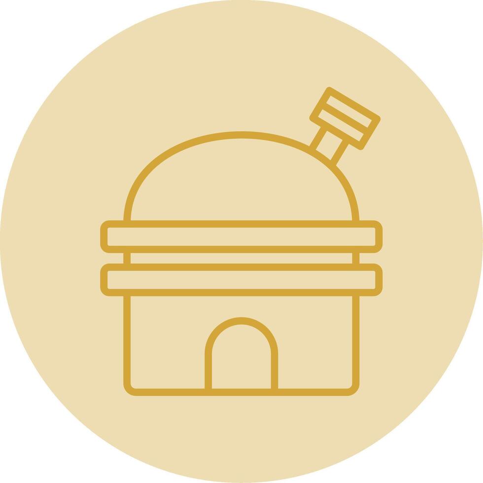 Observatory Line Yellow Circle Icon vector