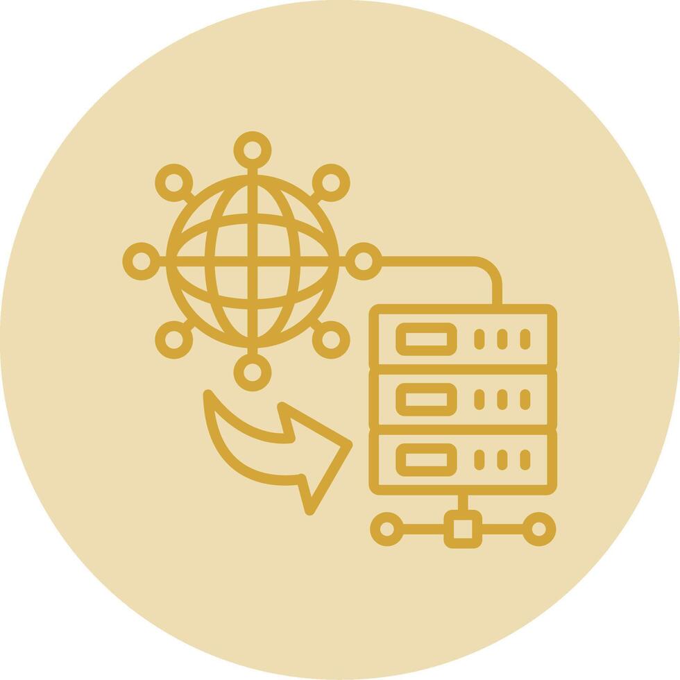 Internet Connection Line Yellow Circle Icon vector