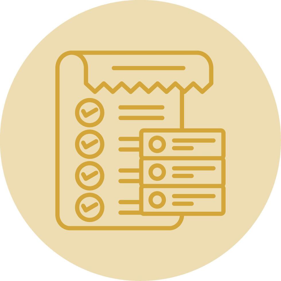 Data List Line Yellow Circle Icon vector