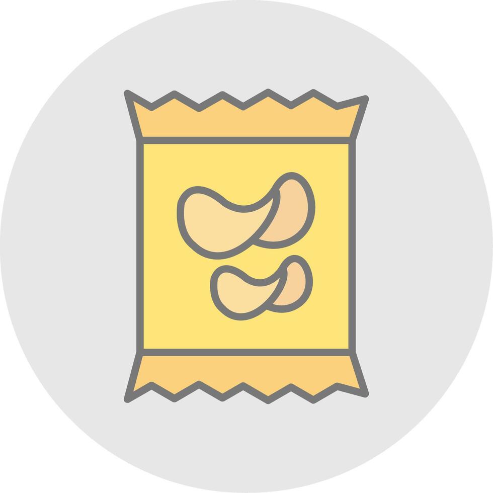 Crisps Line Filled Light Icon vector