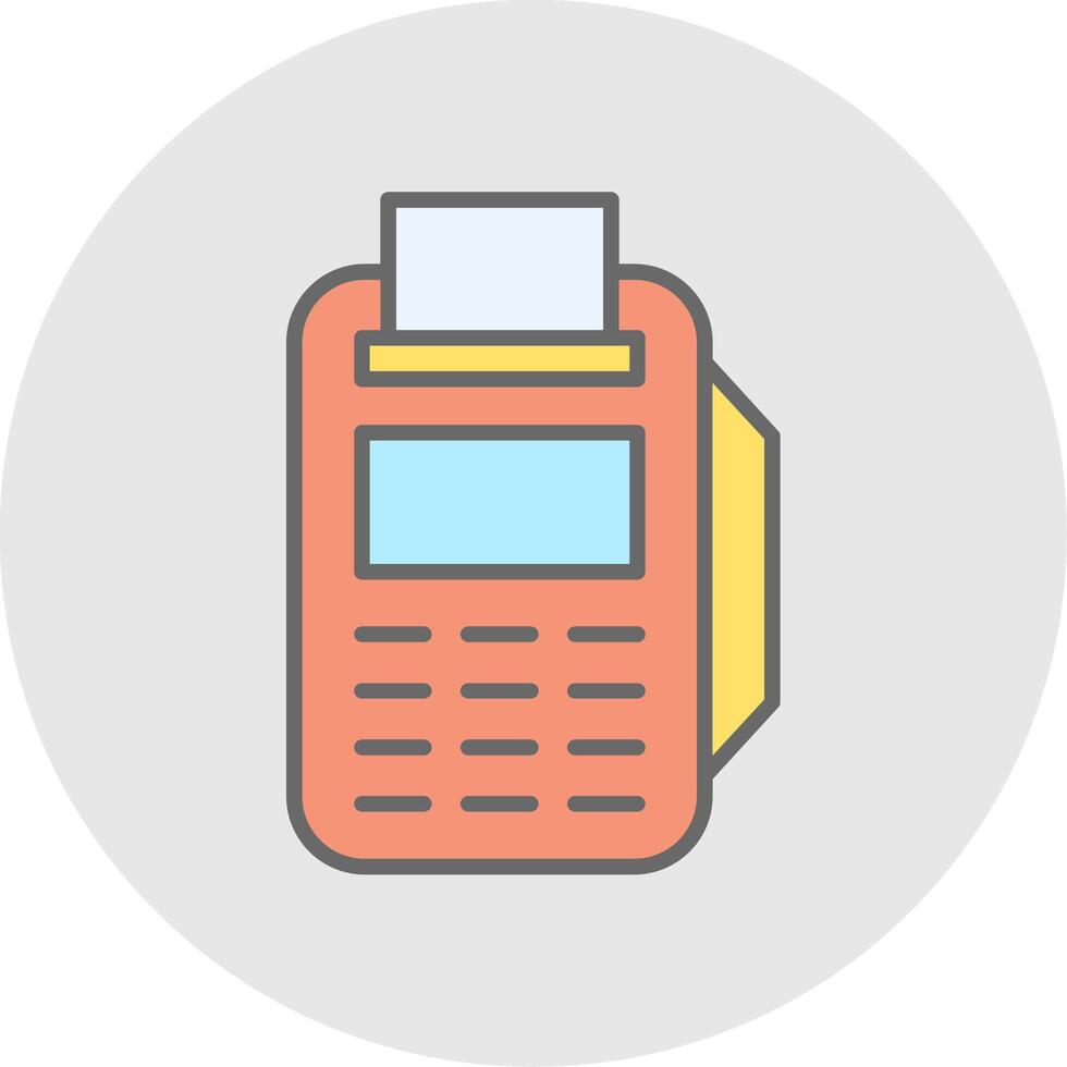 Pos Terminal Line Filled Light Icon vector