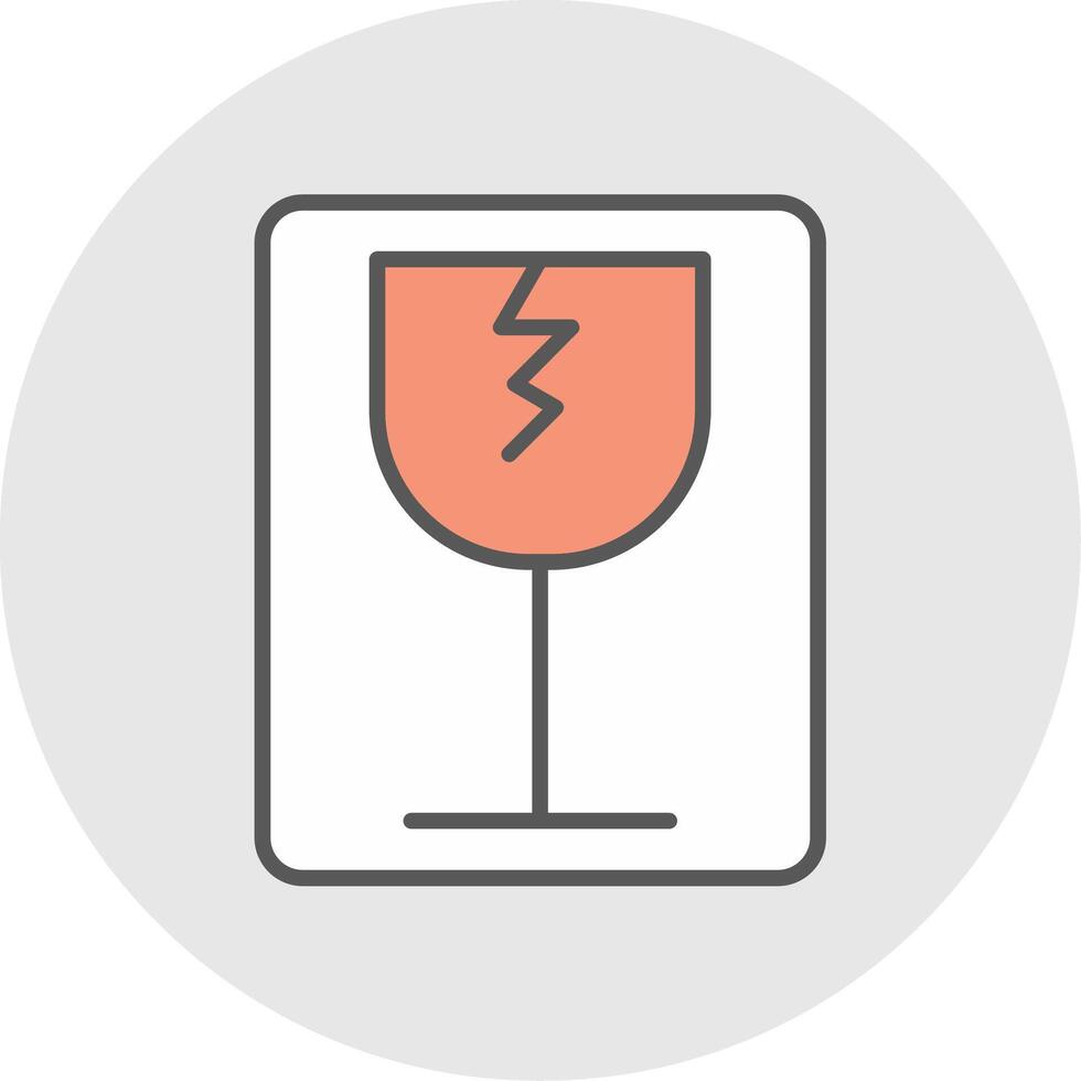 Fragile Line Filled Light Icon vector