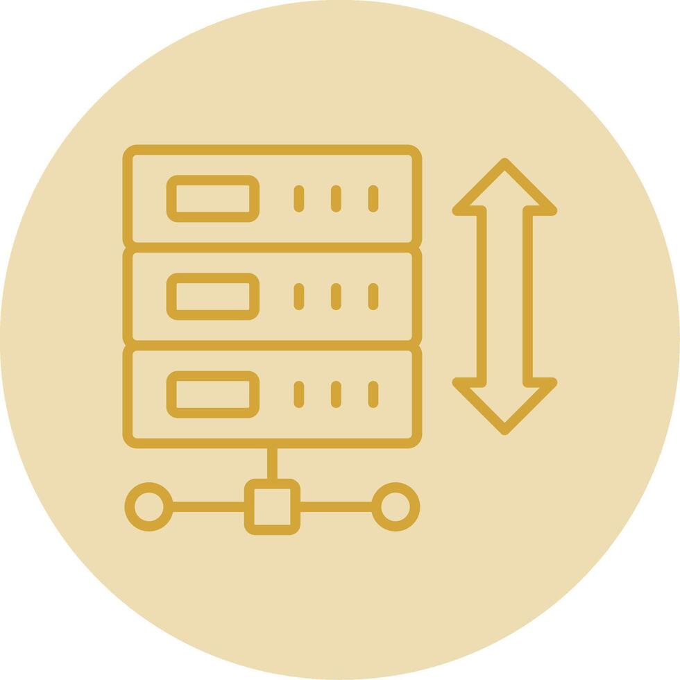 Expand Arrows Line Yellow Circle Icon vector