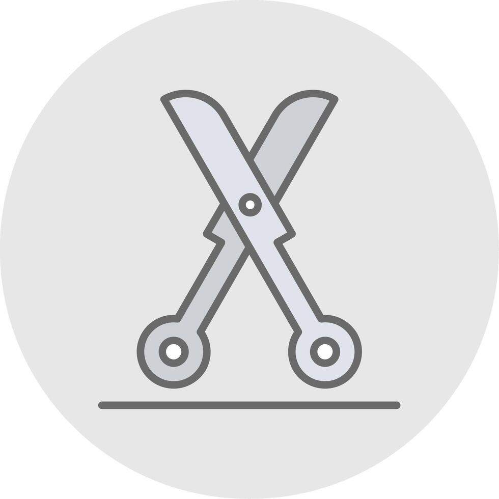 Shears Line Filled Light Icon vector