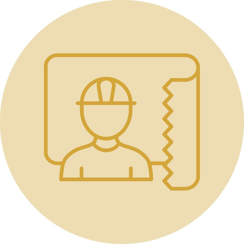 Architect Line Yellow Circle Icon vector