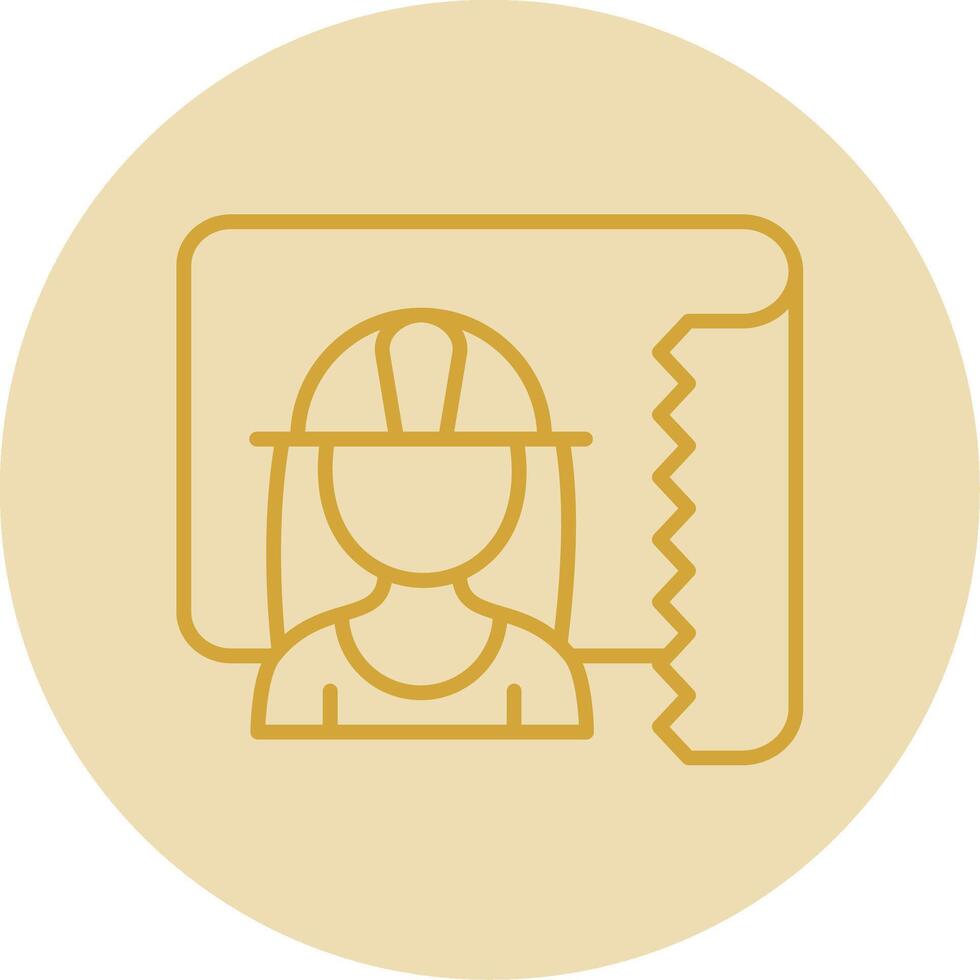 Architect Line Yellow Circle Icon vector