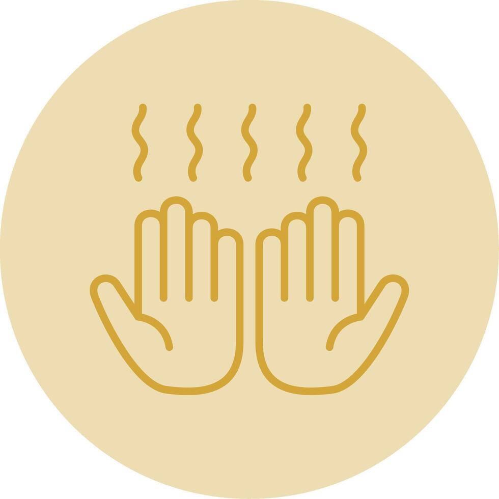 Hand Dryer Line Yellow Circle Icon vector