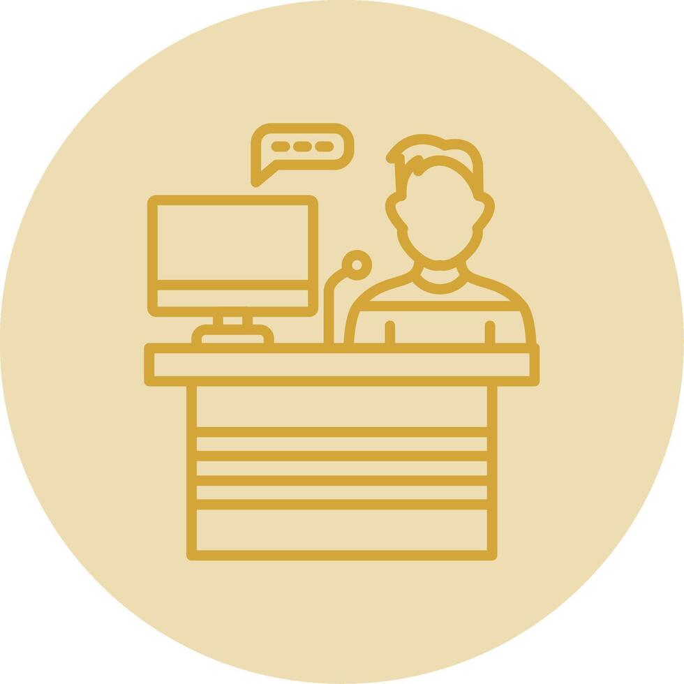 Analyst Line Yellow Circle Icon vector