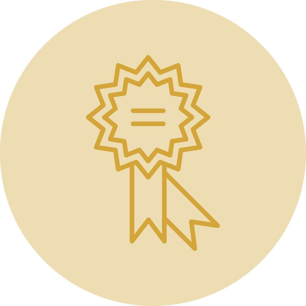 Medal Line Yellow Circle Icon vector